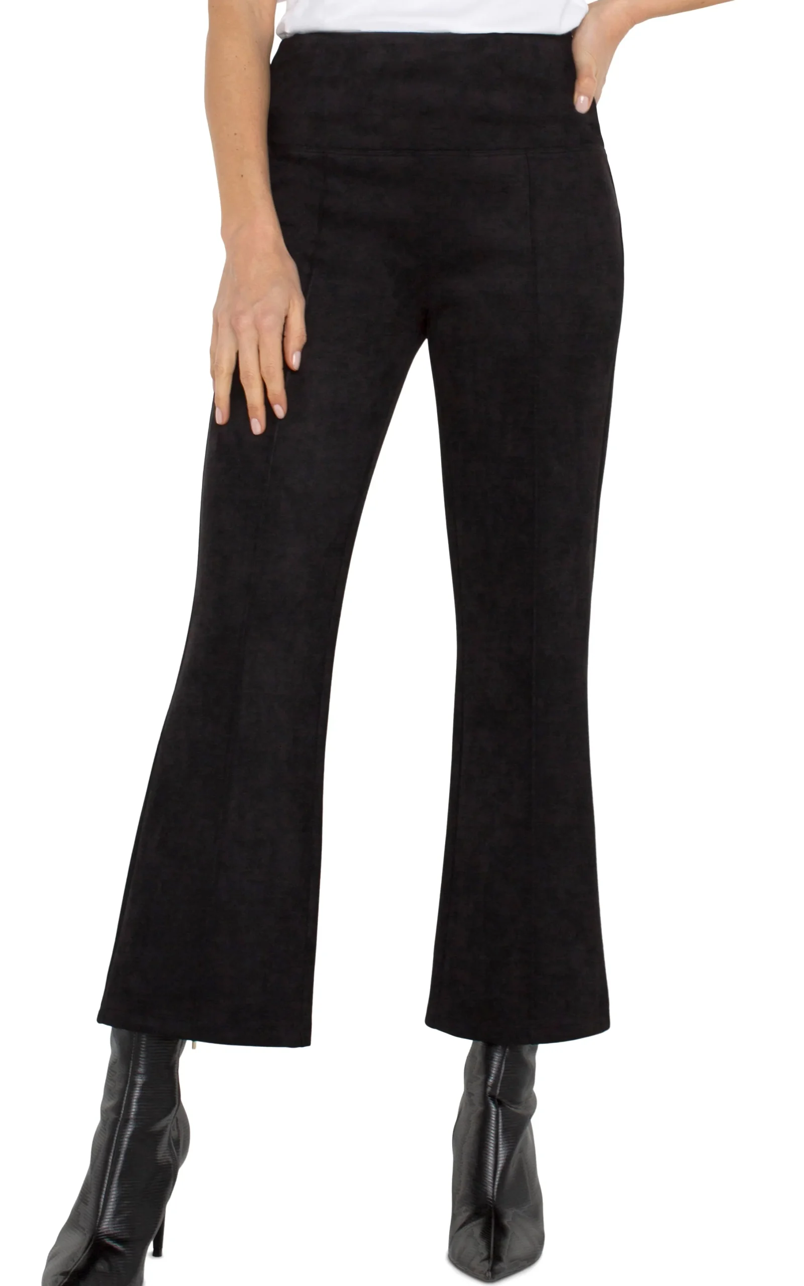 Liverpool Los Angeles Pants-PETITE PEARL CROP FLARE Black
