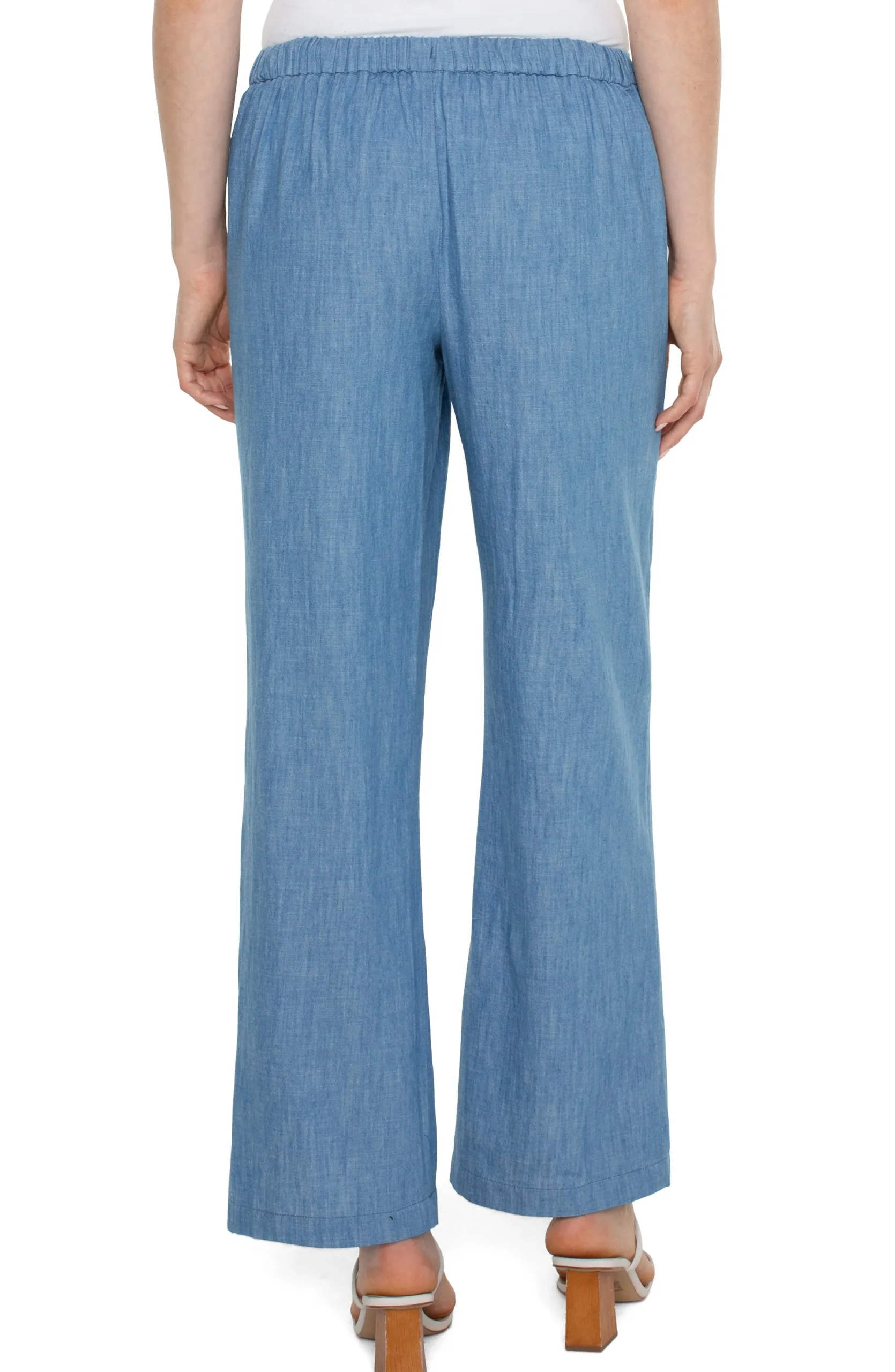 Liverpool Los Angeles Pants-PETITE RELAXED WIDE LEG Chambray