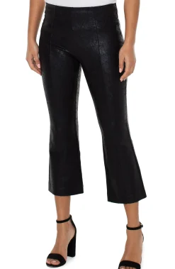 Liverpool Los Angeles Pants-PETITE STELLA KICK FLARE WITH WELT POCKETS Blackcracklecoated