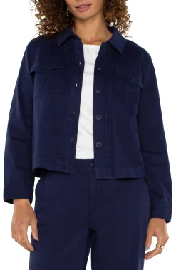 Liverpool Los Angeles Jackets-PLEAT BACK CROP JACKET Lapisink