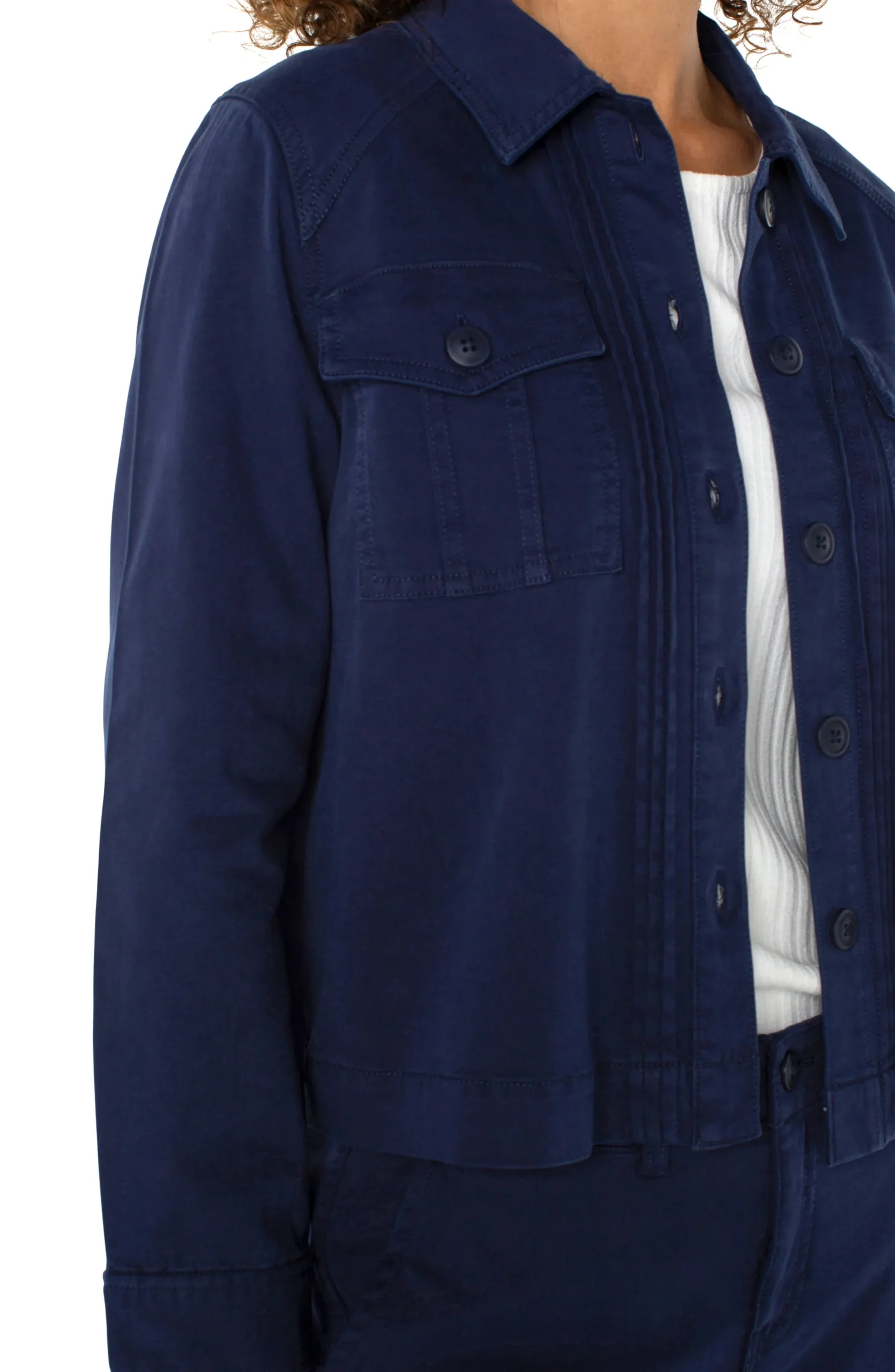 Liverpool Los Angeles Jackets-PLEAT BACK CROP JACKET Lapisink