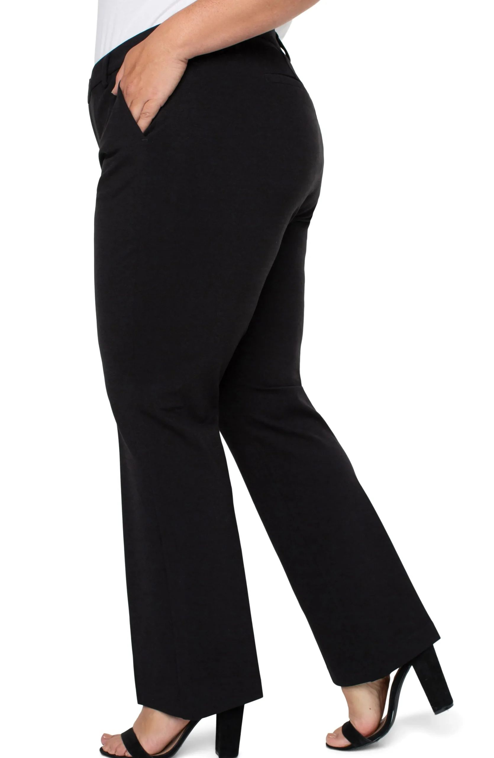 Liverpool Los Angeles Pants-PLUS KELSEY FLARE TROUSER SUPER STRETCH PONTE Black