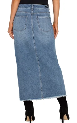 Liverpool Los Angeles Skirts|Skirts-5-POCKET FRONT SLIT MAXI SKIRT Tanglewood