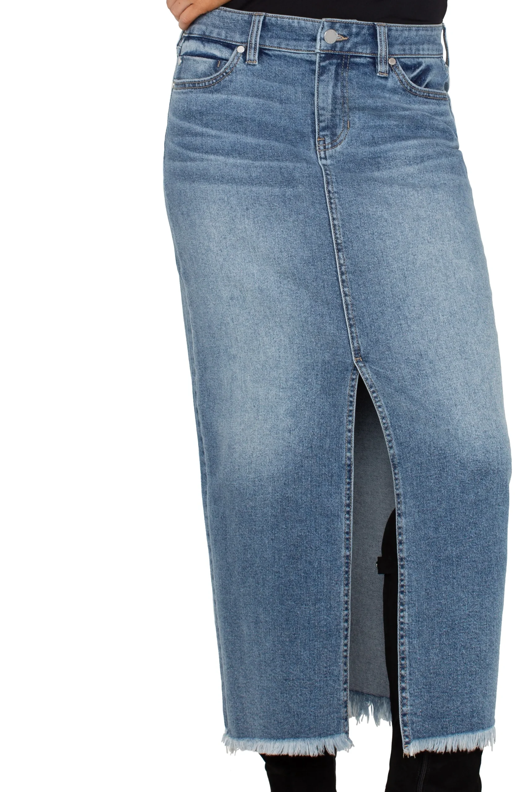 Liverpool Los Angeles Skirts|Skirts-5-POCKET FRONT SLIT MAXI SKIRT Tanglewood