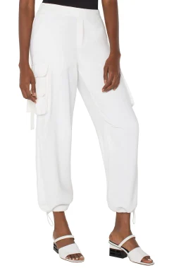 Liverpool Los Angeles Pants|Utility Pants-PULL-ON PARACHUTE CARGO PANTS Porcelain