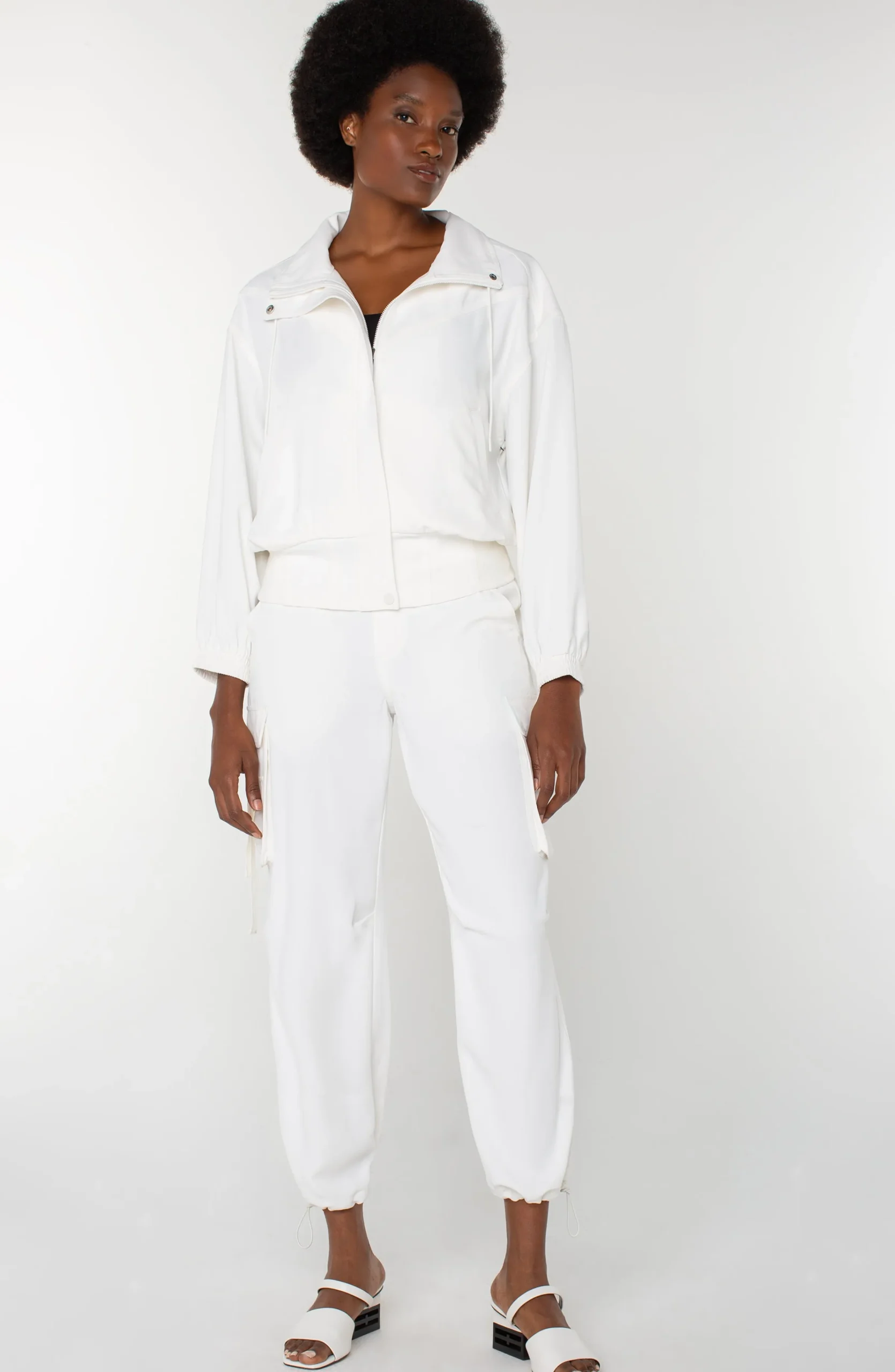 Liverpool Los Angeles Pants|Utility Pants-PULL-ON PARACHUTE CARGO PANTS Porcelain
