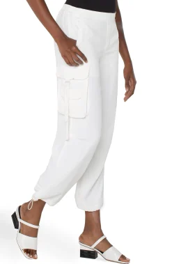 Liverpool Los Angeles Pants|Utility Pants-PULL-ON PARACHUTE CARGO PANTS Porcelain