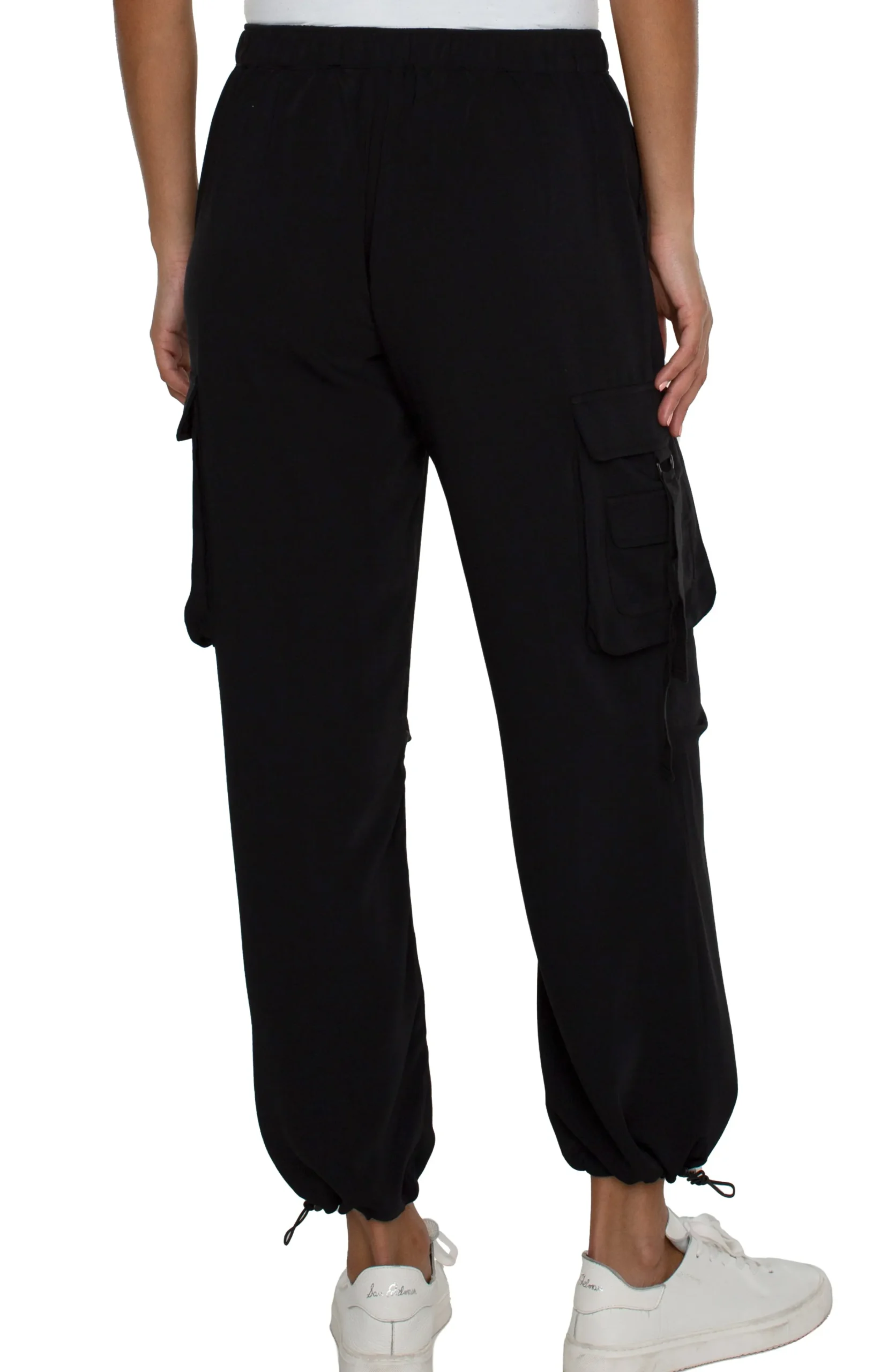 Liverpool Los Angeles Utility Pants|Pants-PULL-ON PARACHUTE CARGO PANTS Black