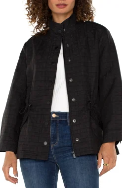 Liverpool Los Angeles Jackets-QUILTED UTILITY JACKET Black