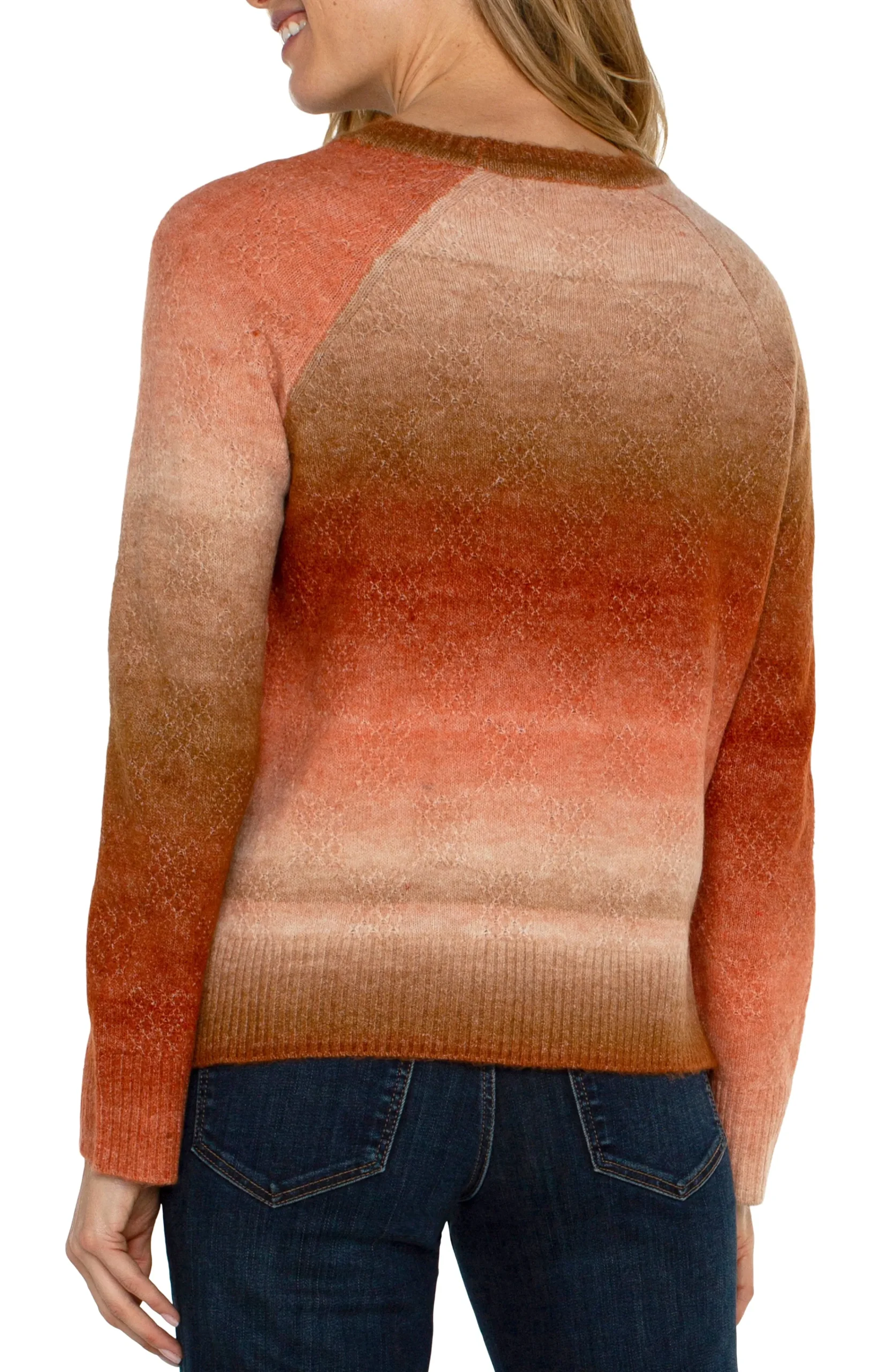 Liverpool Los Angeles Sweaters-RAGLAN SWEATER WITH SIDE SLITS Orangeombre