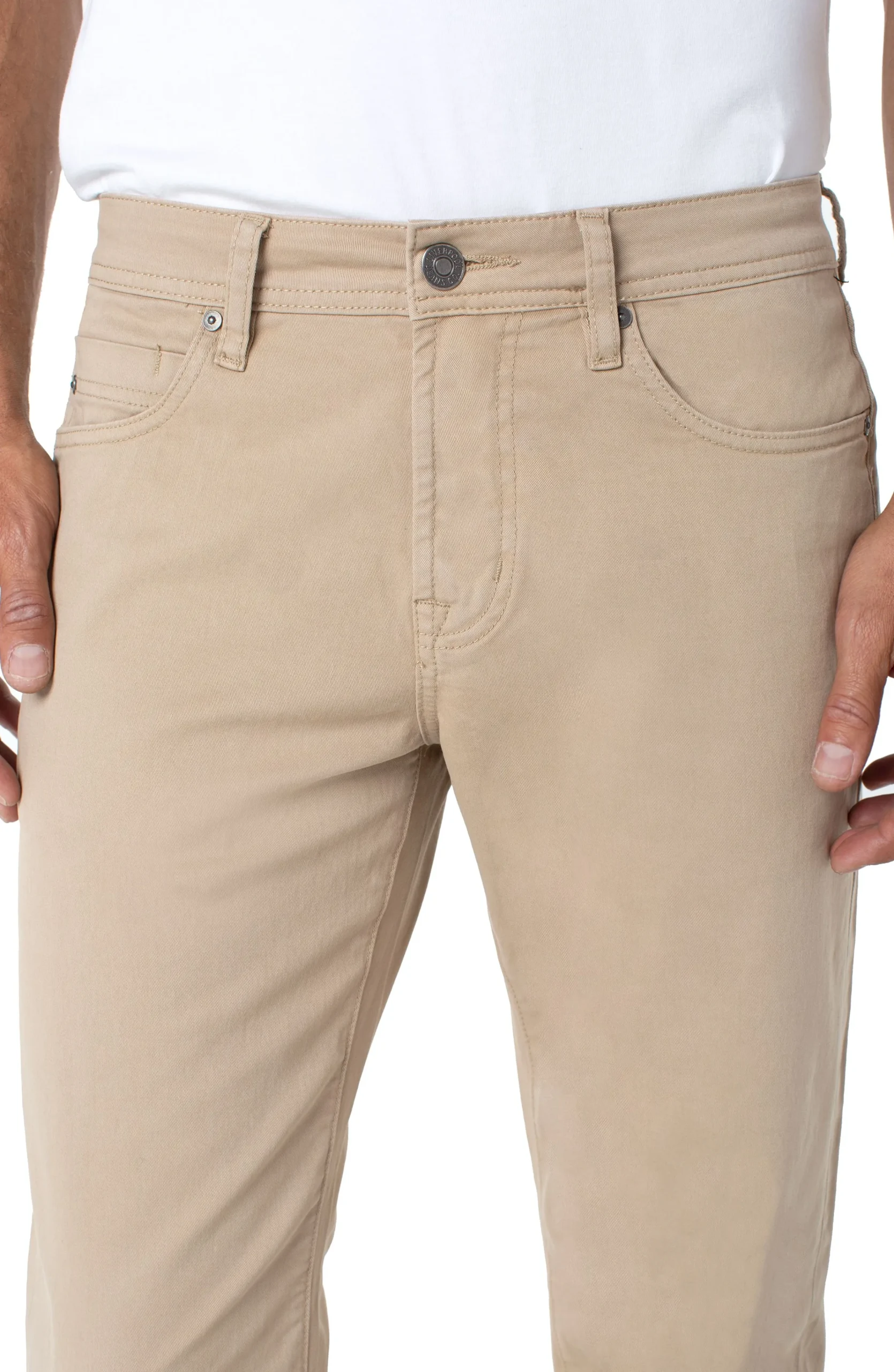 Liverpool Los Angeles Colored Twills|Relaxed Straight-REGENT RELAXED STRAIGHT PEACHED COLORED TWILL Khaki