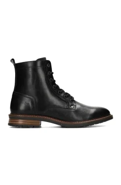Liverpool Los Angeles Boots-RICHARD BURNISHED LEATHER LACE UP BOOT Black