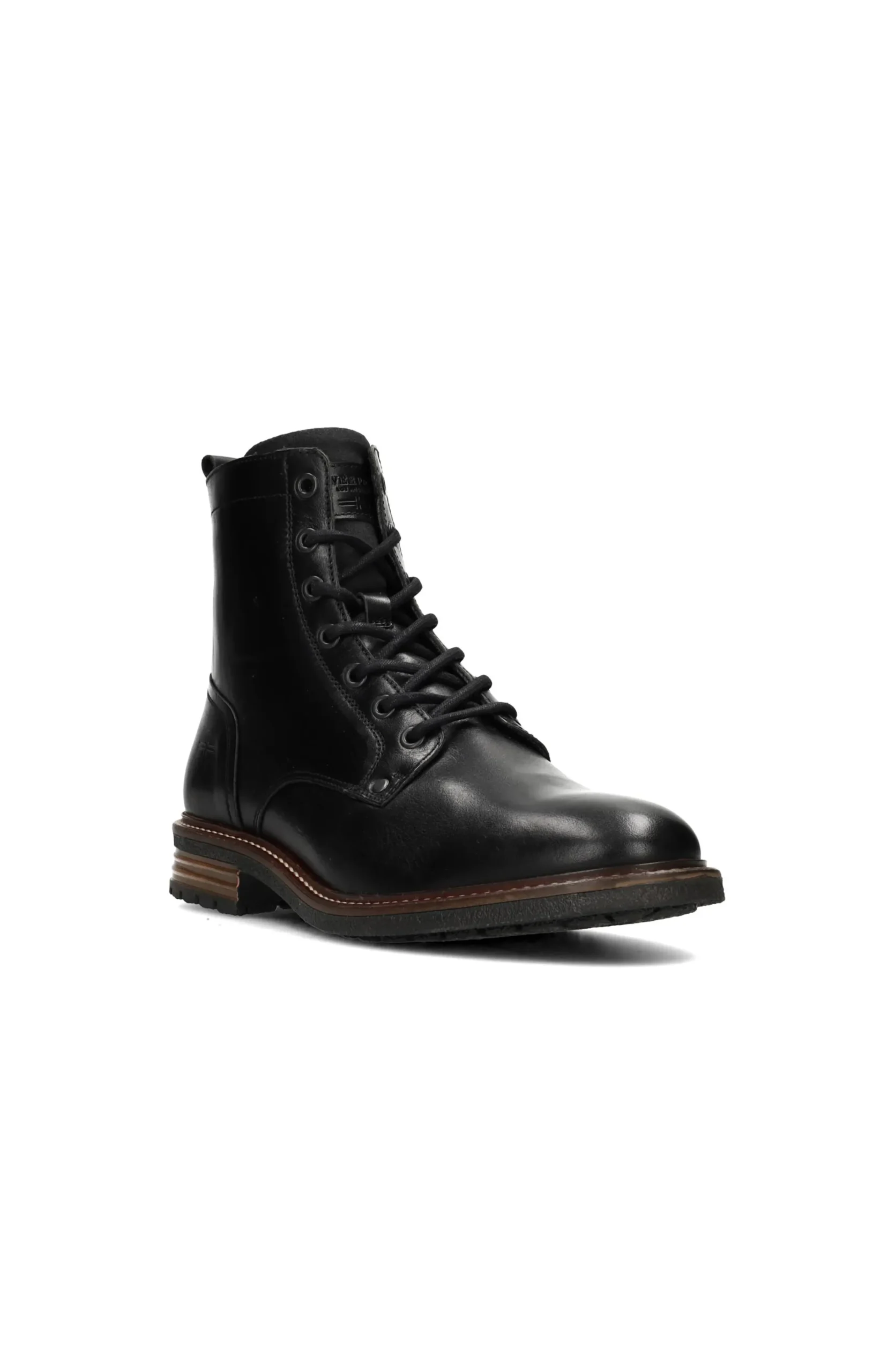 Liverpool Los Angeles Boots-RICHARD BURNISHED LEATHER LACE UP BOOT Black