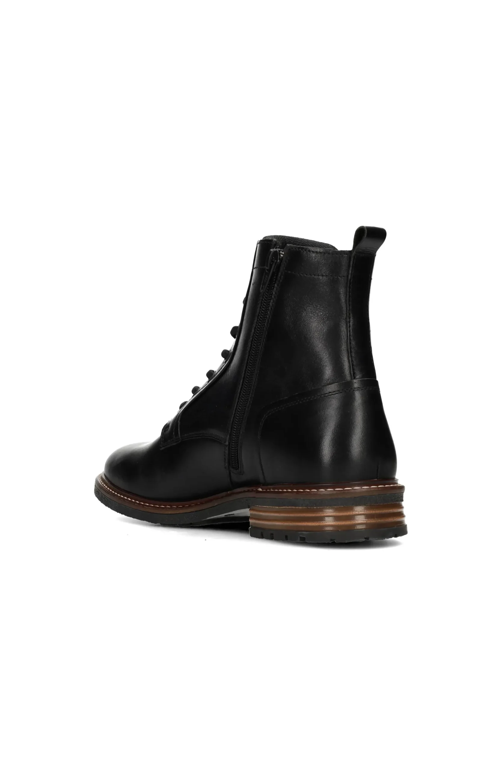Liverpool Los Angeles Boots-RICHARD BURNISHED LEATHER LACE UP BOOT Black