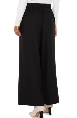 Liverpool Los Angeles Pants-SAILOR CROP WIDE LEG Black