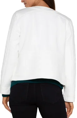 Liverpool Los Angeles Jackets-SCOOP NECK QUILTED ZIP JACKET Porcelain