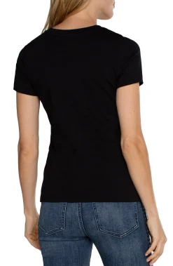 Liverpool Los Angeles Tops|Tees-SCOOP NECK SHORT SLEEVE TEE Black