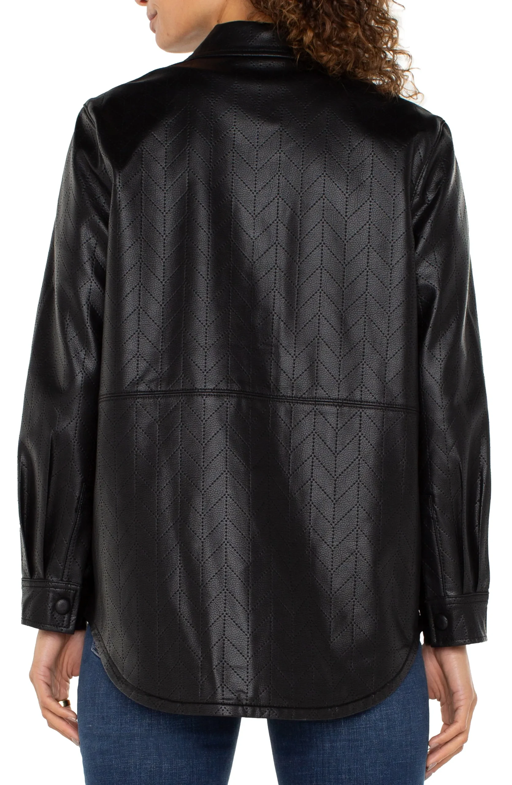 Liverpool Los Angeles Jackets-SEAMED SHACKET Blackchevron
