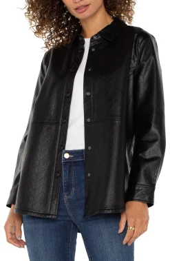 Liverpool Los Angeles Jackets-SEAMED SHACKET Blackchevron