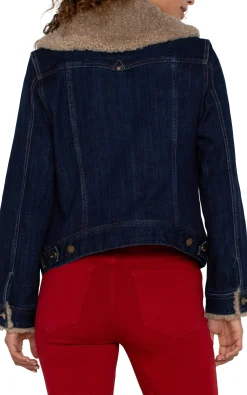 Liverpool Los Angeles Jackets-SHERPA COLLAR TRUCKER JACKET Rinse