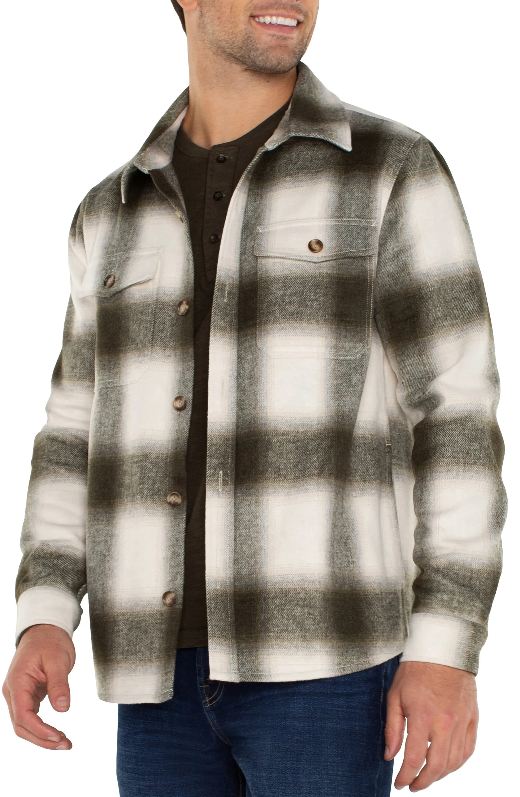 Liverpool Los Angeles Jackets & Blazers-SHIRT JACKET Ivoryolivemulti