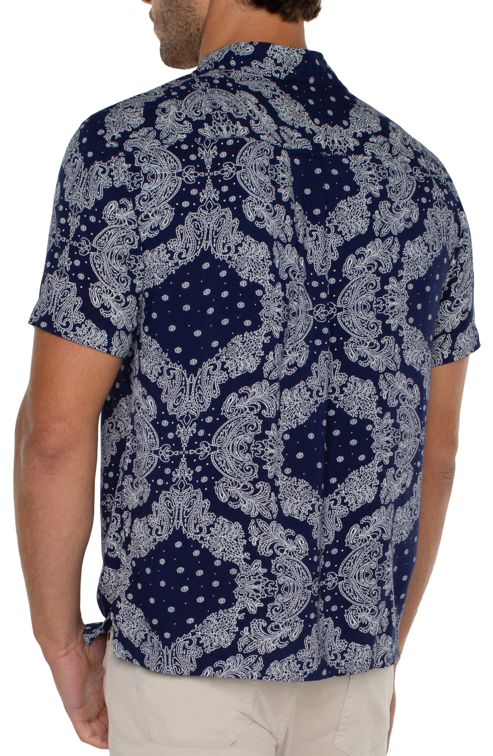 Liverpool Los Angeles Shirts-SHORT SLEEVE CAMP SHIRT Eclipseporcelain