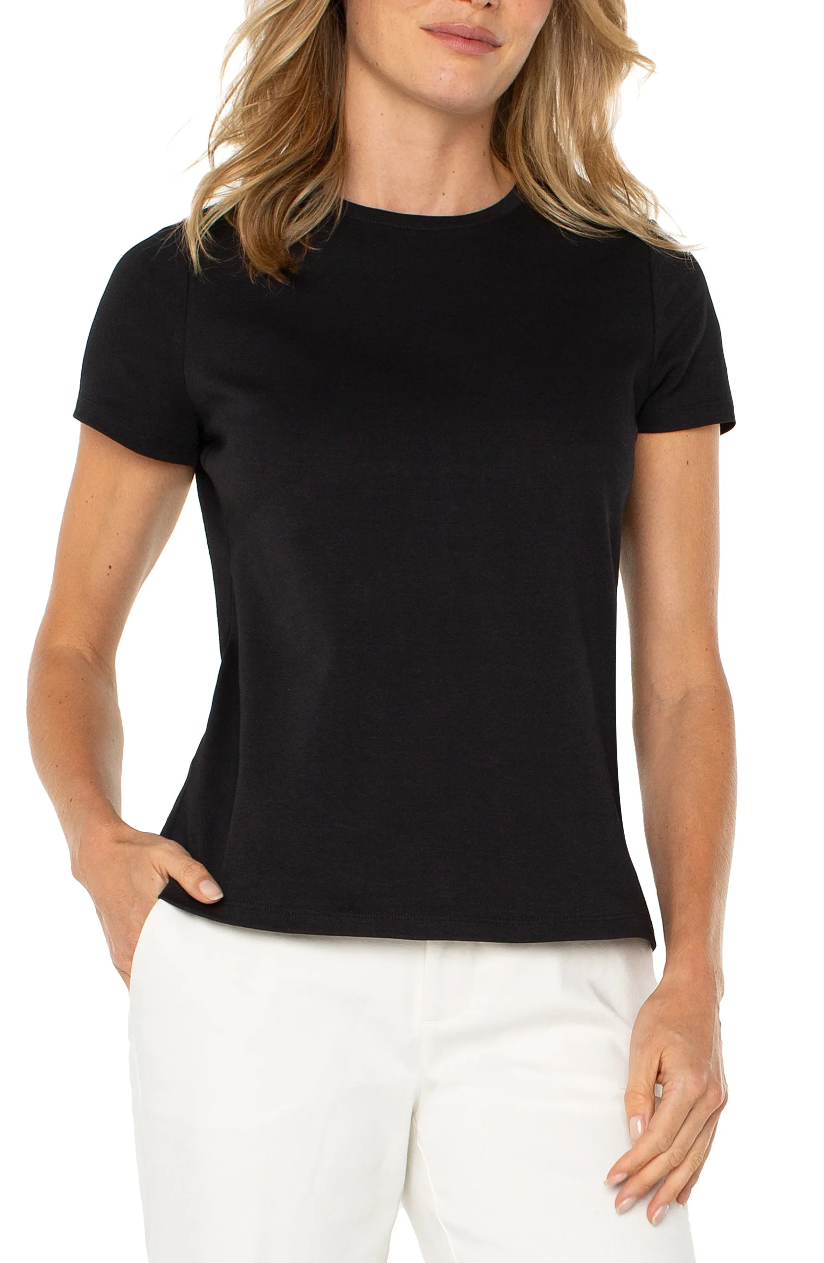 Liverpool Los Angeles Tees-SHORT SLEEVE CREW NECK TEE Black