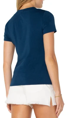 Liverpool Los Angeles Tees-SHORT SLEEVE KNIT TEE Celestialnavy