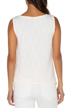 Liverpool Los Angeles Tees-SLEEVELESS BOAT NECK KNIT TOP Frenchcream