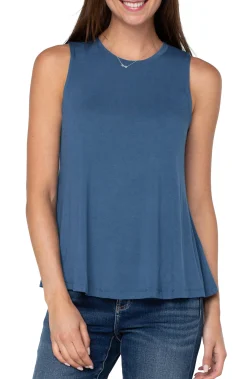 Liverpool Los Angeles Tees-SLEEVELESS SCOOP NECK TANK Frenchblue