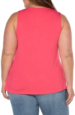 Liverpool Los Angeles Tops-SLEEVELESS SCOOP NECK TANK Watermelon