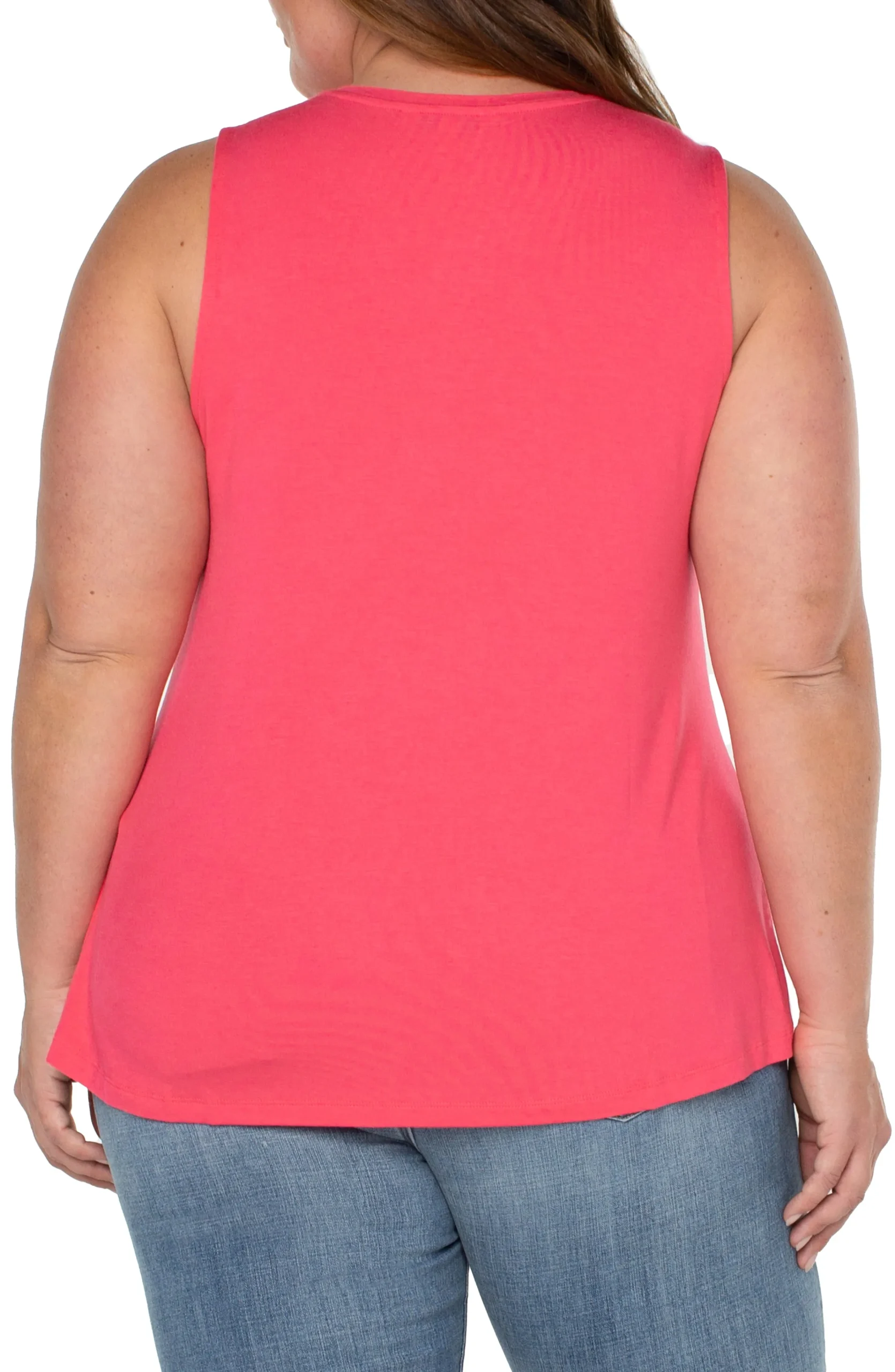 Liverpool Los Angeles Tops-SLEEVELESS SCOOP NECK TANK Watermelon