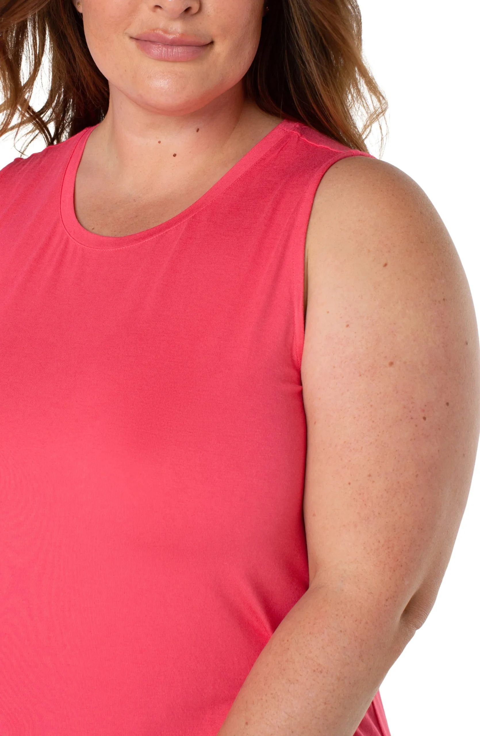 Liverpool Los Angeles Tops-SLEEVELESS SCOOP NECK TANK Watermelon