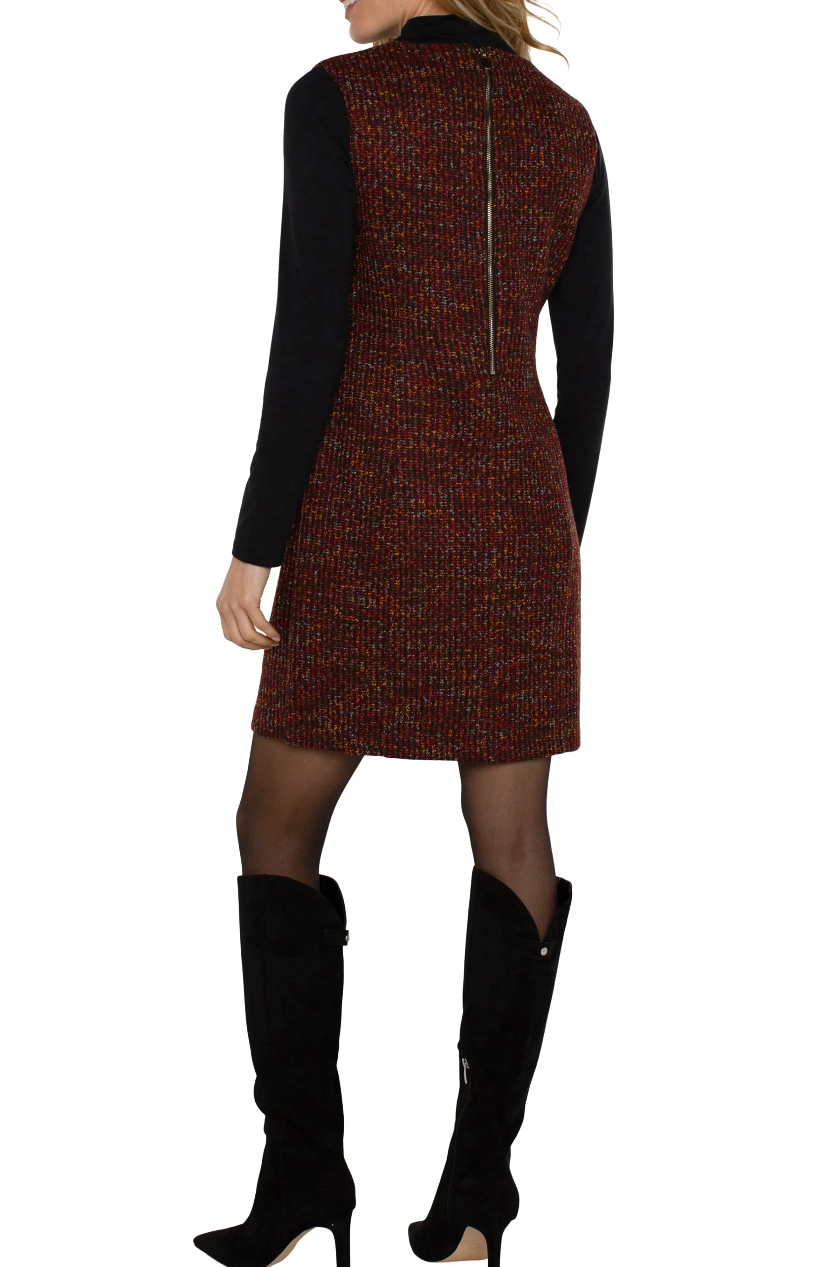 Liverpool Los Angeles Dresses-SLEEVELESS SHIFT DRESS Bordeauxmulti