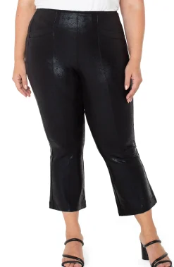 Liverpool Los Angeles Pants-STELLA KICK FLARE WITH WELT POCKETS Blackcracklecoated