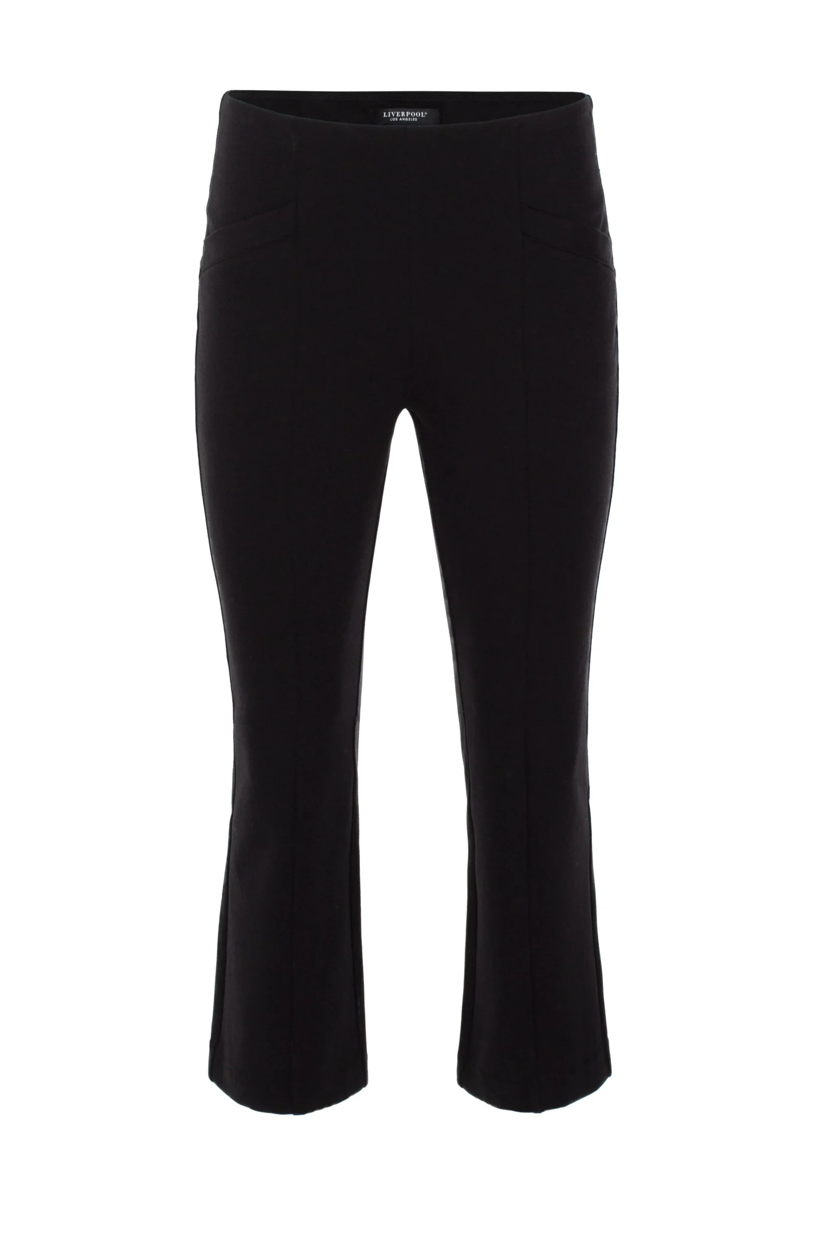 Liverpool Los Angeles Knit Pull-On|Pants-STELLA KICK FLARE WITH WELT POCKETS Black