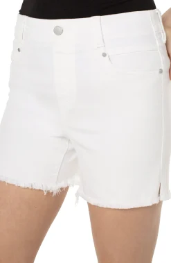 Liverpool Los Angeles Shorts|Shorts-THE GIA GLIDER® SHORT WITH FRAY HEM Brightwhite