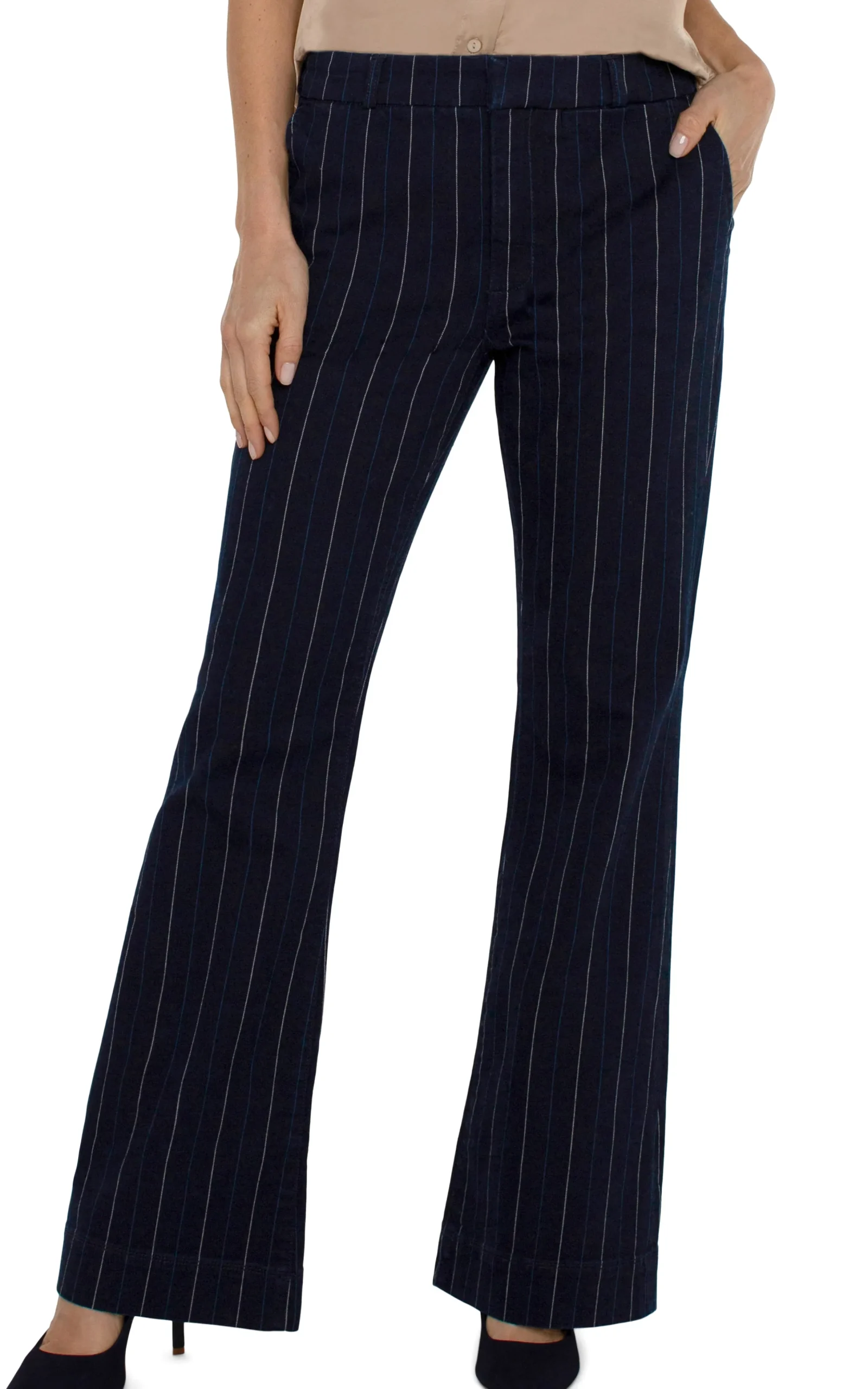 Liverpool Los Angeles Pants|Bootcut & Flares-TROUSER FLARE Lapisindigostripe