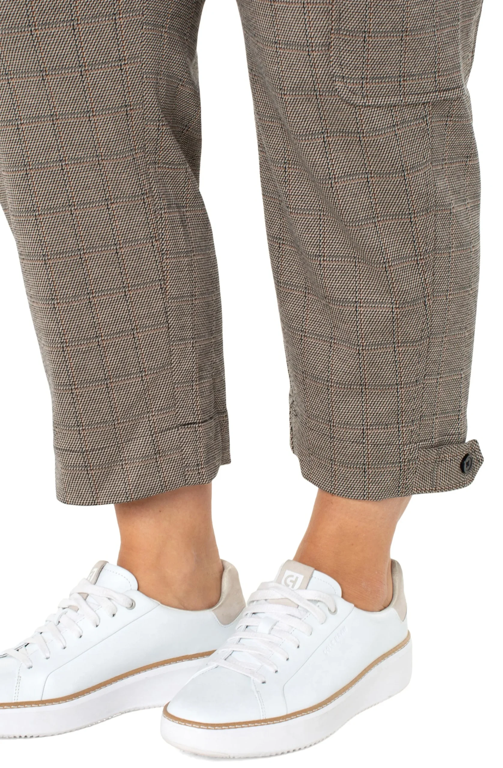 Liverpool Los Angeles Pants-UTILITY CARGO CROP WITH TAB HEM Peppercornplaid