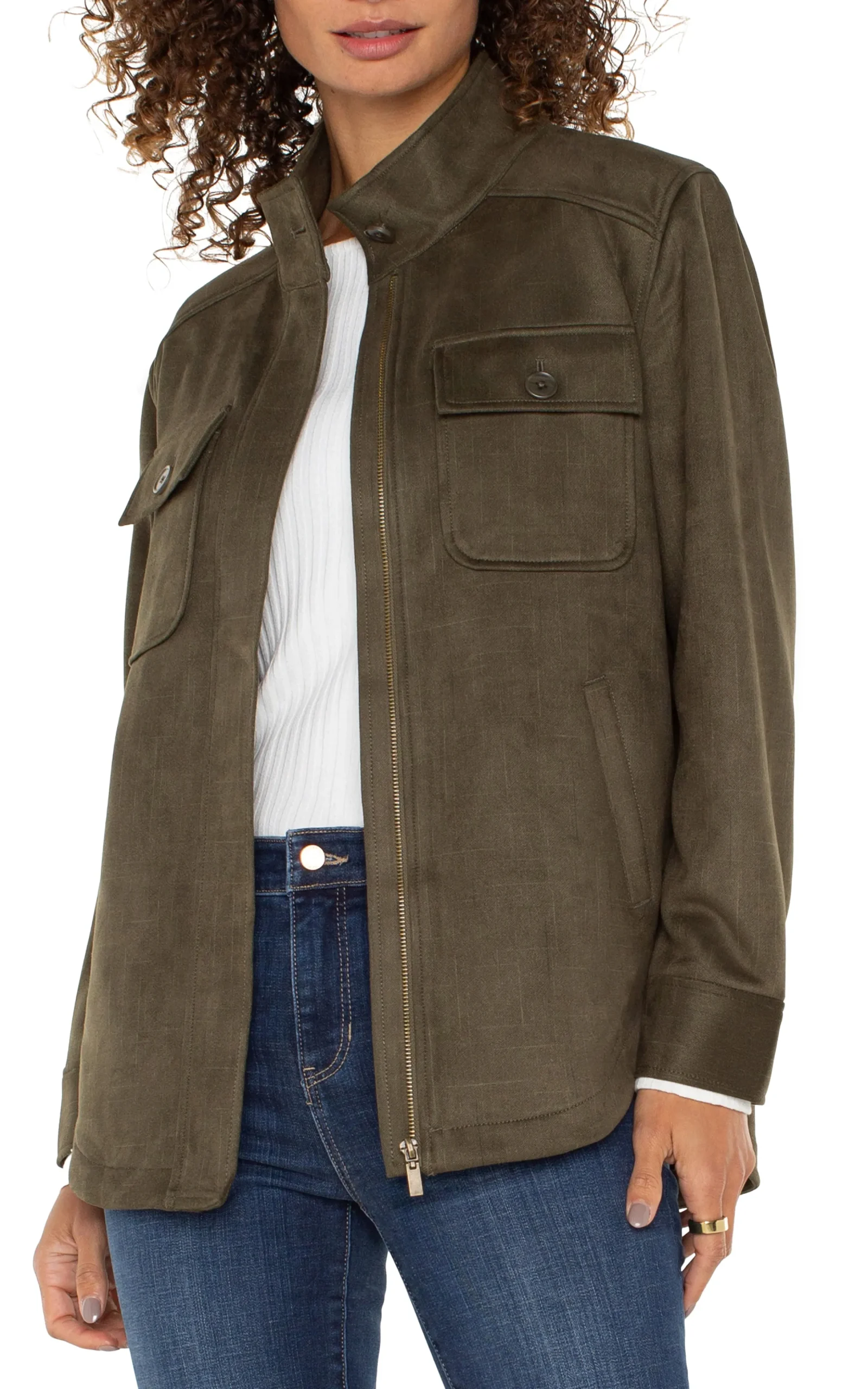Liverpool Los Angeles Jackets-UTILITY JACKET Olive