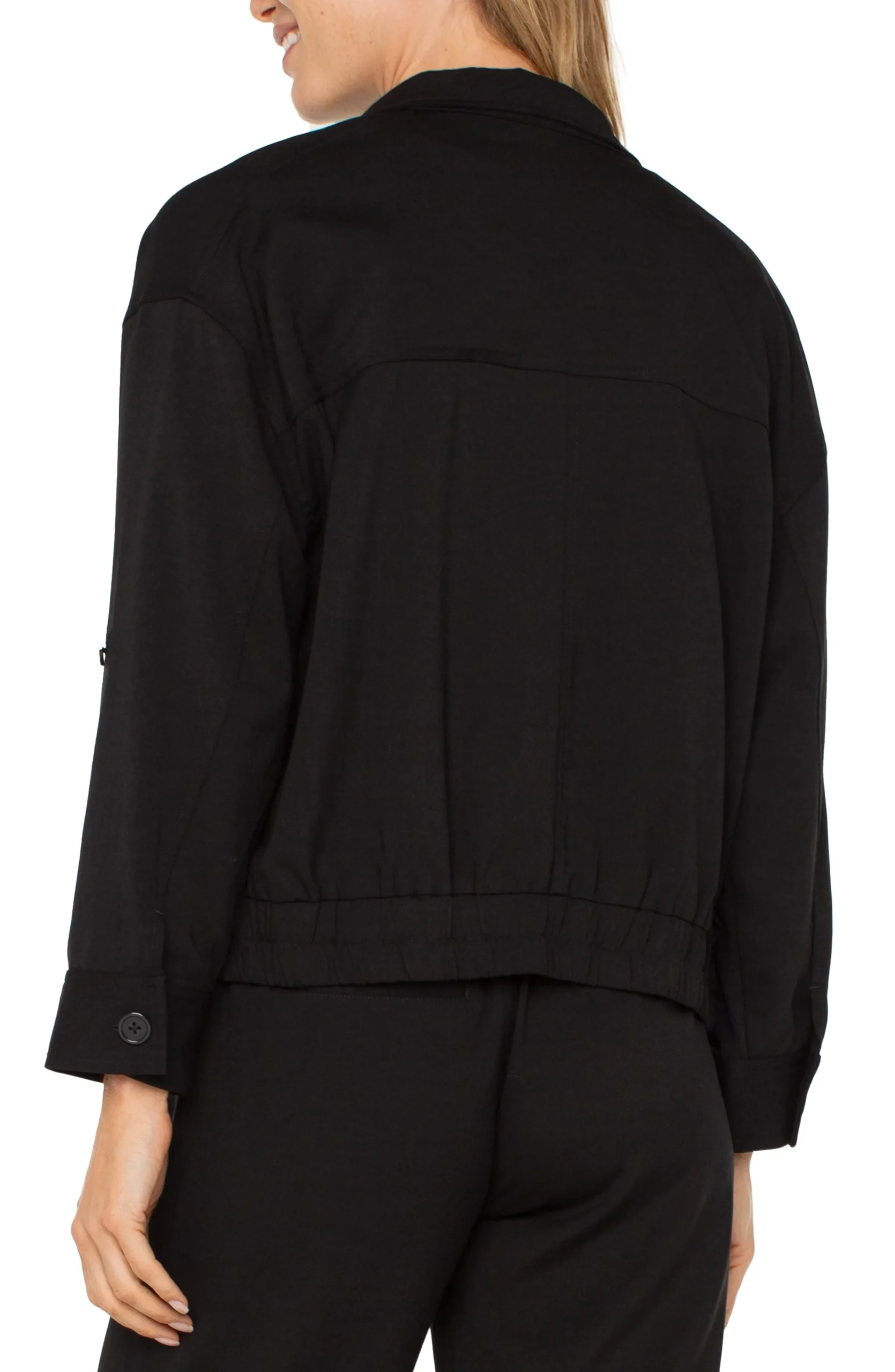 Liverpool Los Angeles Jackets-UTILITY JACKET WITH CINCH HEM Black