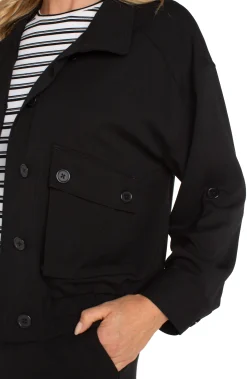 Liverpool Los Angeles Jackets-UTILITY JACKET WITH CINCH HEM Black