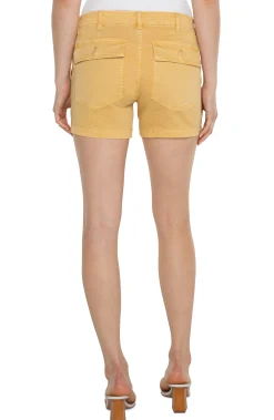 Liverpool Los Angeles Shorts|Shorts-UTILITY SHORT WITH FLAP POCKETS Flaxengold