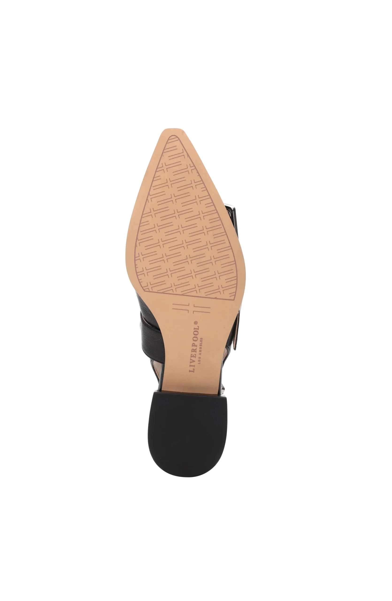 Liverpool Los Angeles Flats-VILLA LEATHER SLINGBACK WITH DOUBLE BUCKLE Black