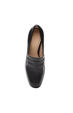 Liverpool Los Angeles Heels|Loafers-WESTLAKE LOAFER WITH MID STACK HEEL Black