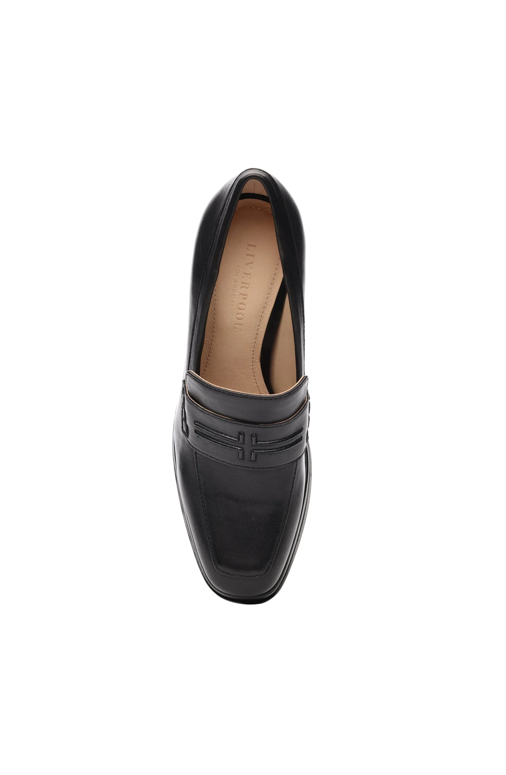 Liverpool Los Angeles Heels|Loafers-WESTLAKE LOAFER WITH MID STACK HEEL Black