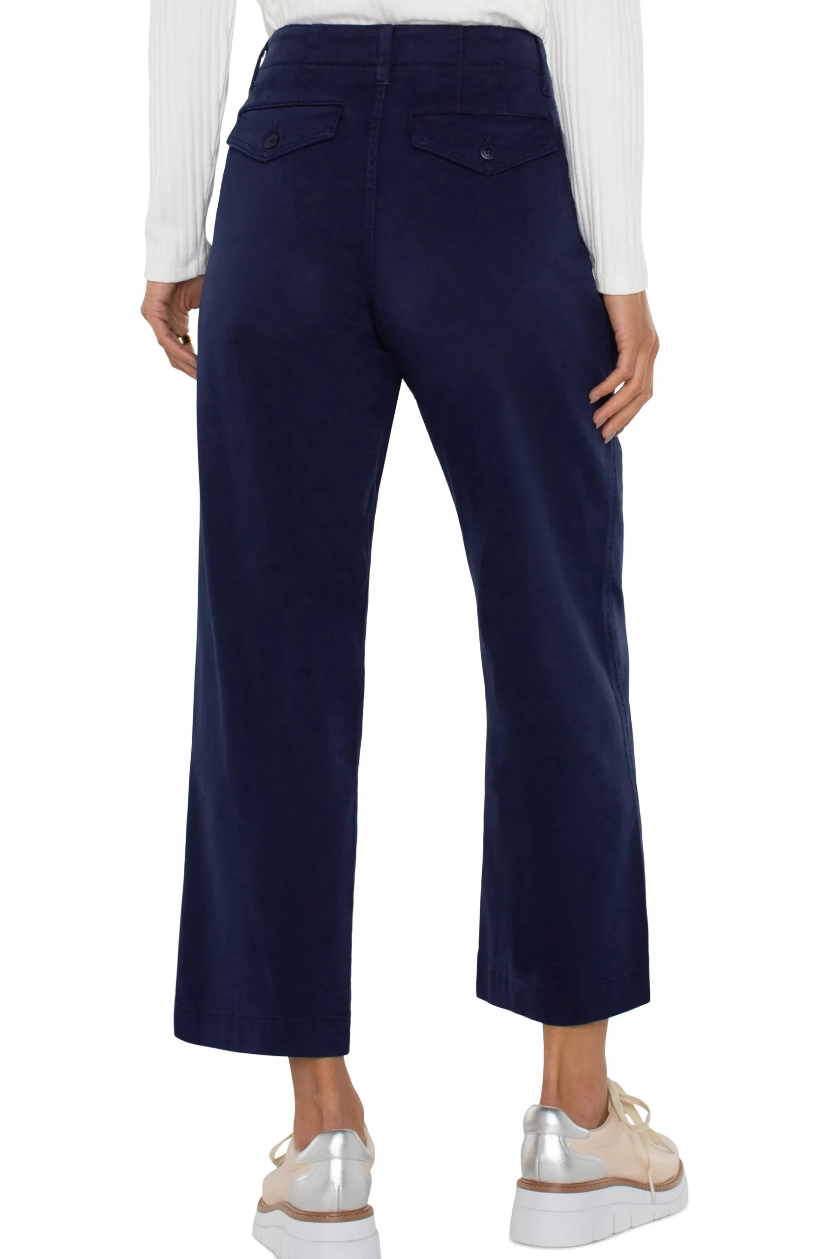 Liverpool Los Angeles Pants-WIDE LEG CROP TROUSER Lapisink