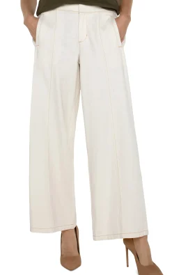 Liverpool Los Angeles Jeans|Pants-WIDE LEG TROUSER WITH ELASTIC WAISTBAND Antiqueecru