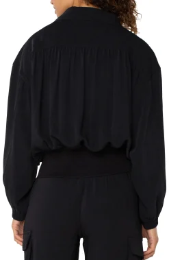Liverpool Los Angeles Jackets-ZIP UP DOLMAN JACKET Black